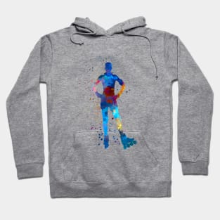 Inline skater man in watercolor Hoodie